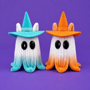 Tutorial to DIY A UNIQUE BOO Ghost in Aqua and Orange Witch Hats