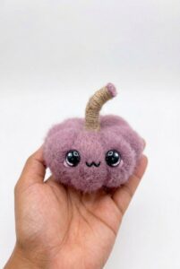Better Than Crochet: How to DIY A Fluffy Purple Cute Pumpkin Plush for Halloween
